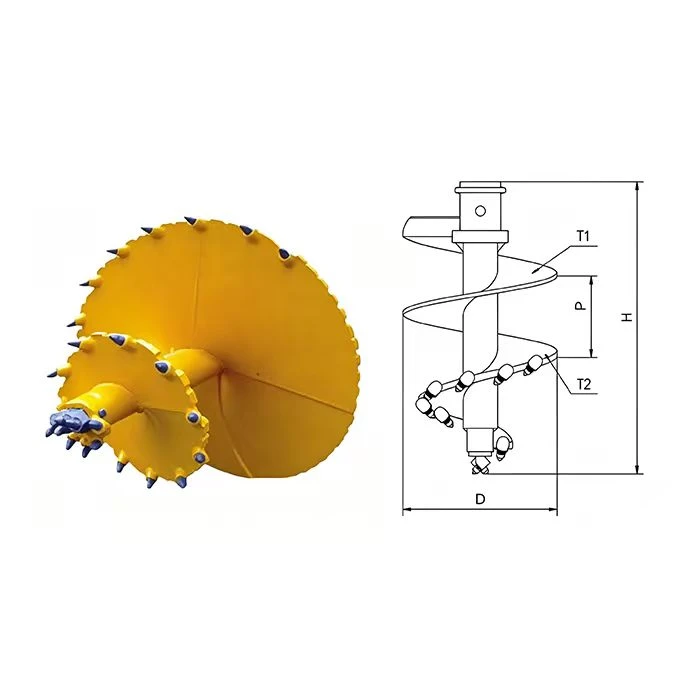 Rotary Well Drilling Rig- Single Cut Rock Auger